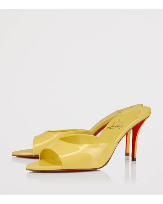 Christian Louboutin Yellow Miss Z Mule Patent Leather Mules 80