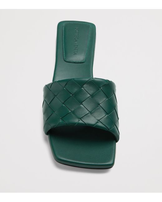 Bottega Veneta Green Lambskin Parco Mules