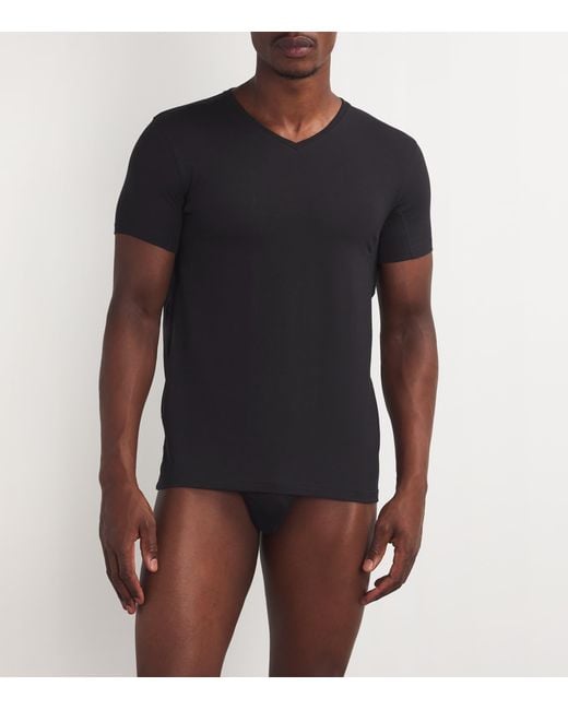 Falke Black Cotton-Blend Daily Climate Control T-Shirt for men