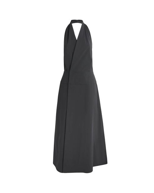 St. Agni Black Cotton-Blend Halterneck Maxi Dress
