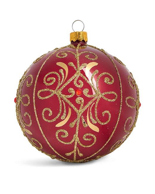 Harrods Red Swirl-Pattern Bauble