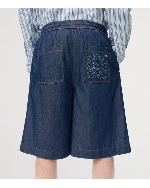 Loewe Blue Drawstring Denim Shorts for men