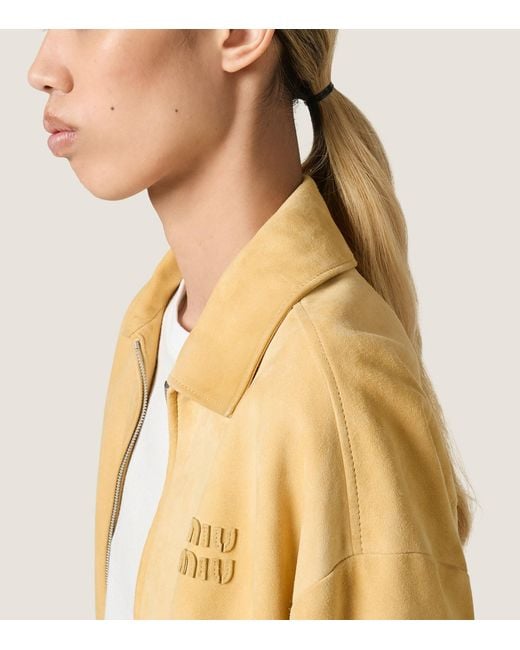 Miu Miu Natural Waxed Suede Jacket