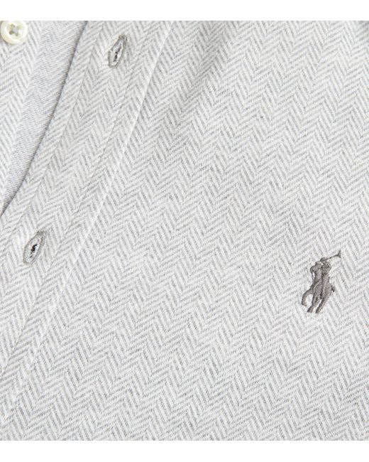 Polo Ralph Lauren Gray Polo Pony Herringbone Shirt for men