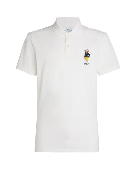 RLX Ralph Lauren White Golf Polo Bear Polo Shirt for men
