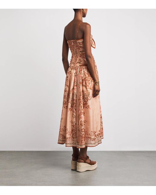 Zimmermann Pink Silk Paisley Aster Midi Dress