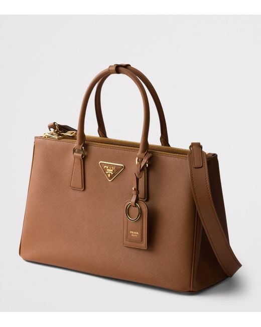 Prada Brown Large Saffiano Leather Galleria Top-Handle Bag
