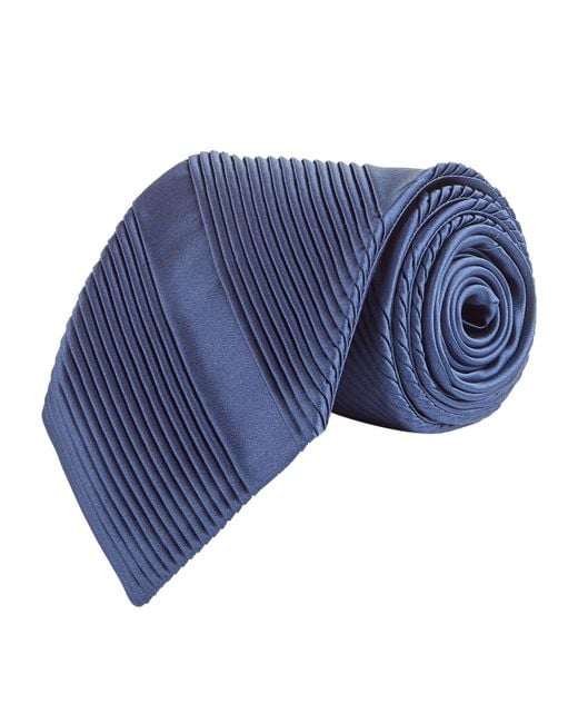 Stefano Ricci Blue Pleated Tie for men
