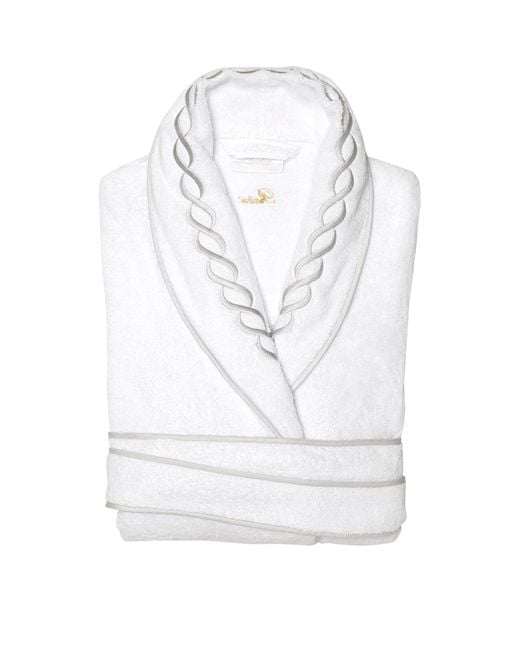 Pratesi White Cotton Treccia Bathrobe