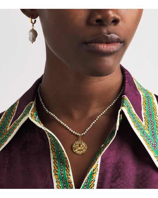 Hermina Athens Natural Freshwater Pearl Eye Pendant Necklace