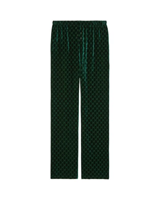 Gucci Green Velvet Gg Trousers