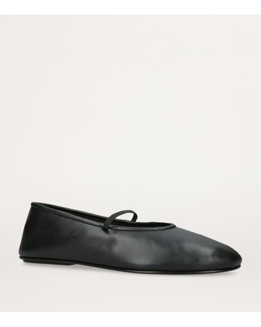 The Row Black Elastic Ballet Flats