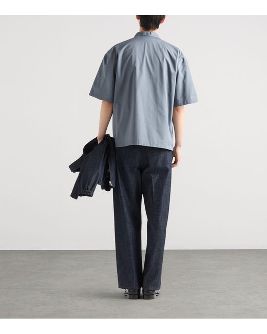 Prada Blue Technical-Cotton-Blend Shirt for men