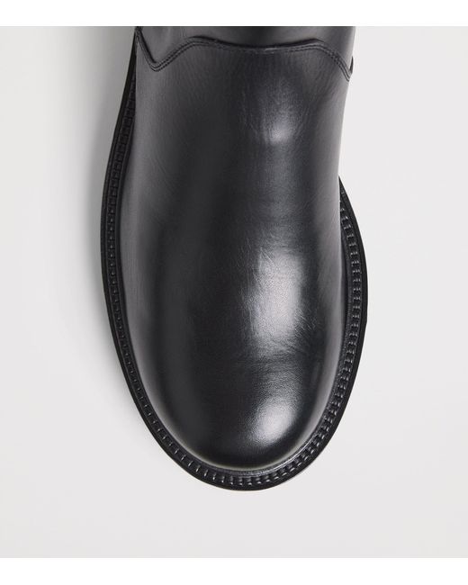 Giorgio Armani Black Leather Zip Ankle Boots for men