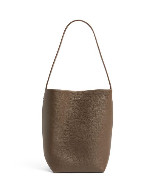 The Row Brown Medium Leather N/s Park Tote Bag