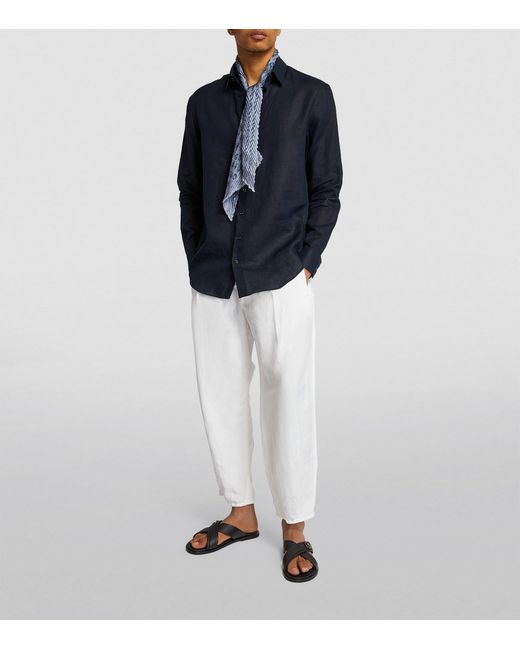 Giorgio Armani Blue Cotton-Blend Shirt for men