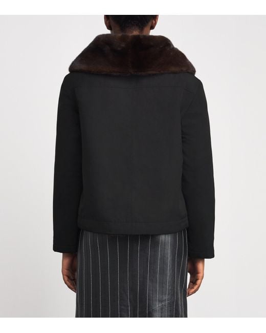 Yves Salomon Black Down-Mink Reversible Puffer Jacket