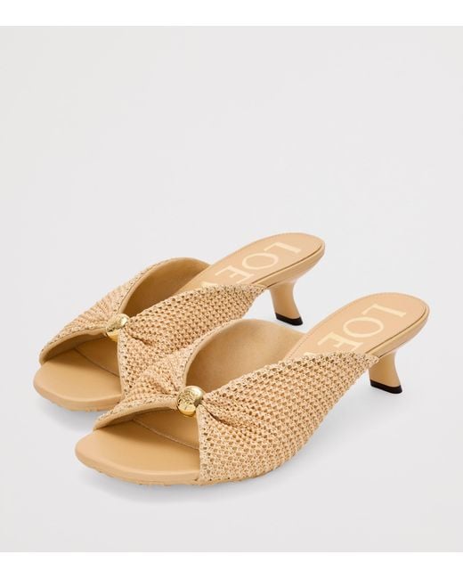 Loewe Natural X Paula's Ibiza Woven Pebble Heeled Sandals 45