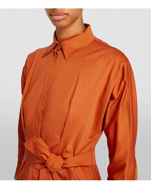 Max Mara Orange Cotton-blend Shirt Dress