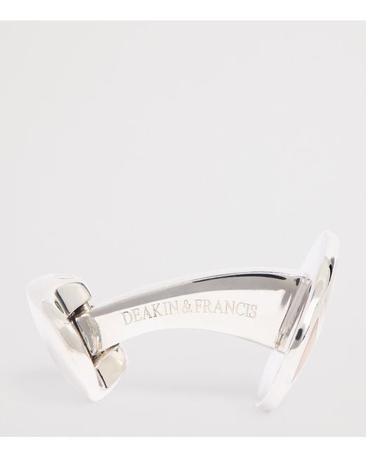 Deakin & Francis Metallic Sterling And Enamel Cufflinks for men