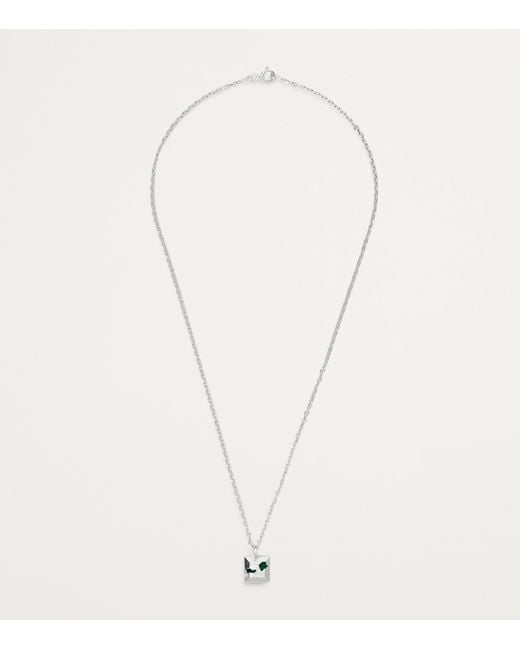 The Ouze Metallic Sterling And Emerald Necklace for men