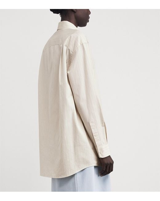 Lafayette 148 New York White Cotton Stripe Shirt