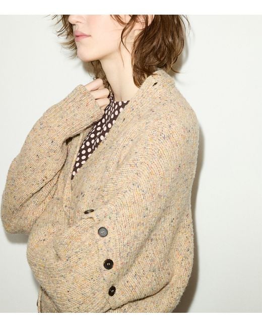 MAX&Co. Natural Wool Button-Detail Cardigan
