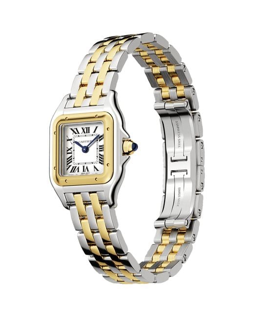 Cartier Metallic Crw2pn0006 Panthère De Small Model 18ct Yellow-gold And Stainless Steel Watch
