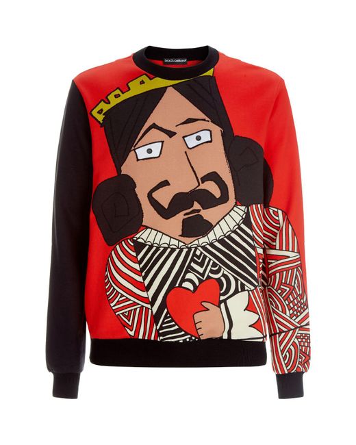 Dolce & Gabbana Red King Of Love Sweatshirt for men