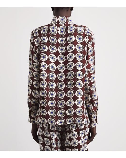 Sandro Brown Silk Floral Shirt