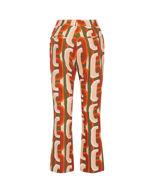 LaDoubleJ Orange Cotton Patterned 24/7 Trousers