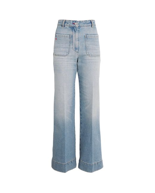 Victoria Beckham Blue Tapered Alina Straight Jeans