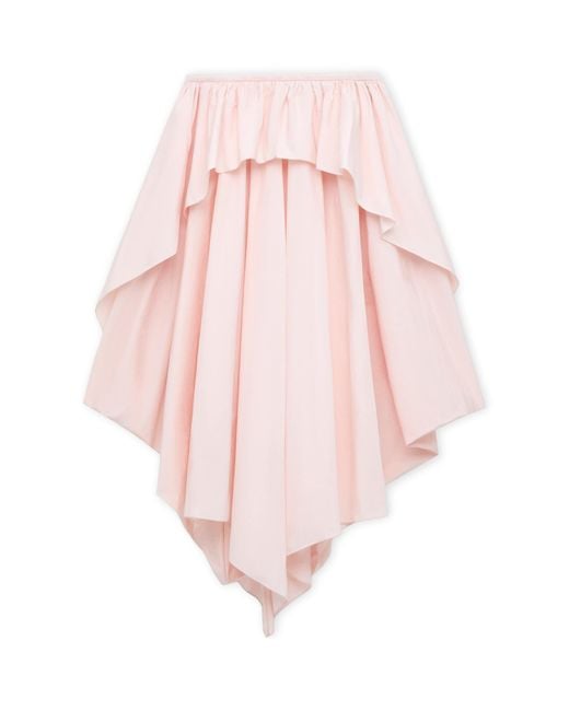 Loewe Pink X Paula's Ibiza Cotton Draped Midi Skirt