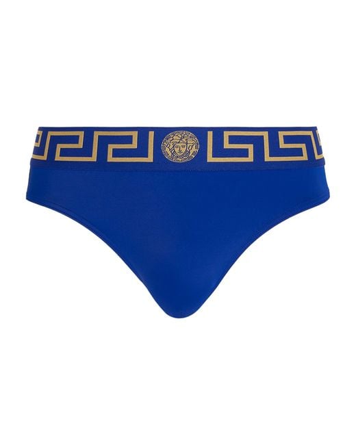 Versace Blue Greca Swim Briefs for men