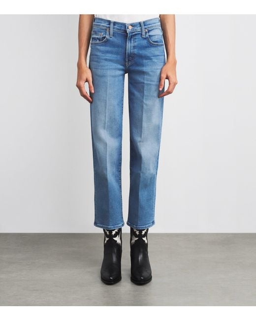 Mother Blue The Rambler Zip Ankle Jeans