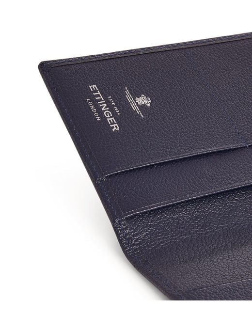 Ettinger Blue Leather Capra Passport Case for men
