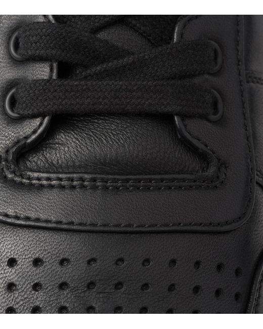 Prada Black Leather Downtown Sneakers for men