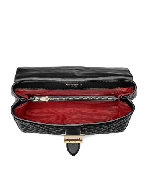 Aspinal Black Large Leather Lottie Cross-Body Bag