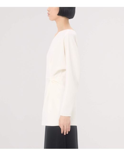 Valentino White Silk Asymmetric Top