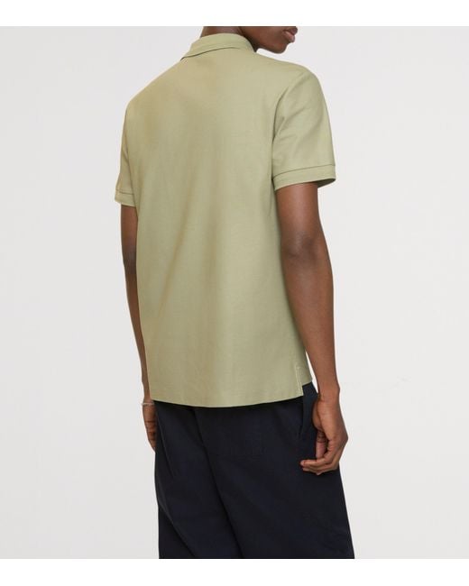 Burberry Green Cotton Ekd-Embroidered Polo Shirt for men
