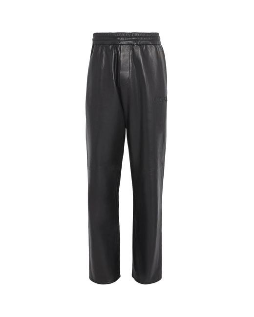 Amiri Gray Leather Track Sweatpants for men