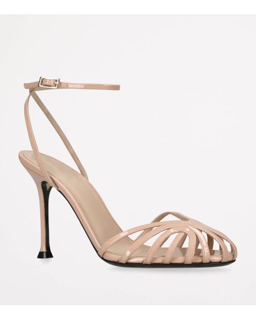 ALEVI Pink Patent Leather Ally Heeled Sandals 95