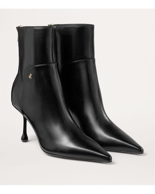 Jimmy Choo Black Cycas 80 Lambskin Ankle Boots