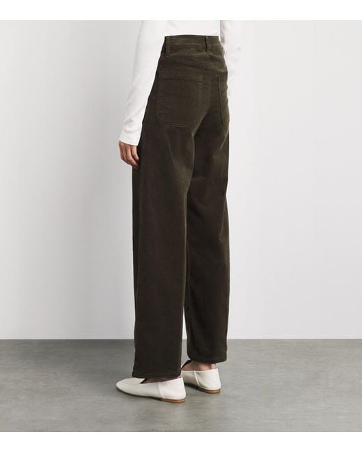 FRAME Black Corduroy Le Slim Palazzo Wide-Leg Jeans