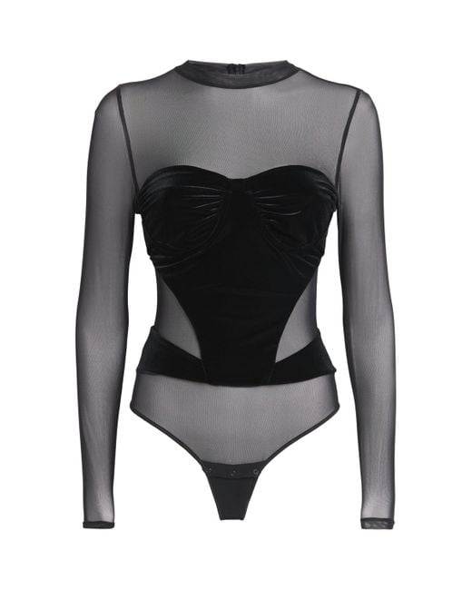 Undress Black Maybe Later Thong Bodysuit