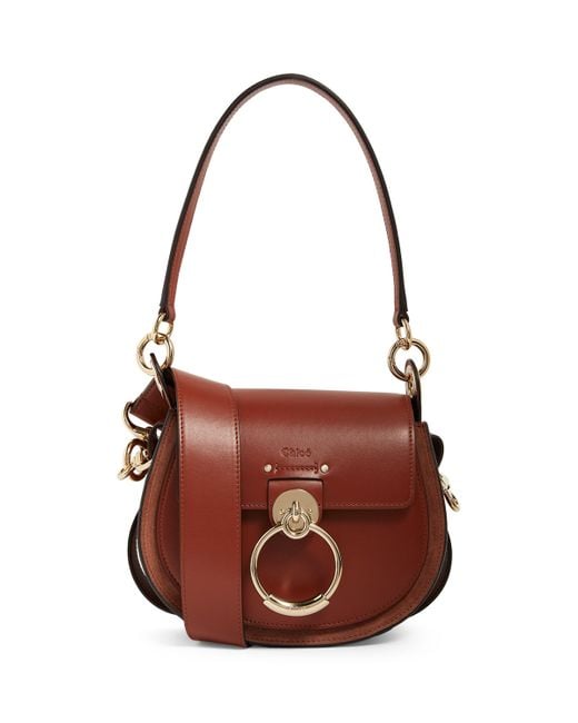 Chloé Brown Small Leather Tess Saddle Bag