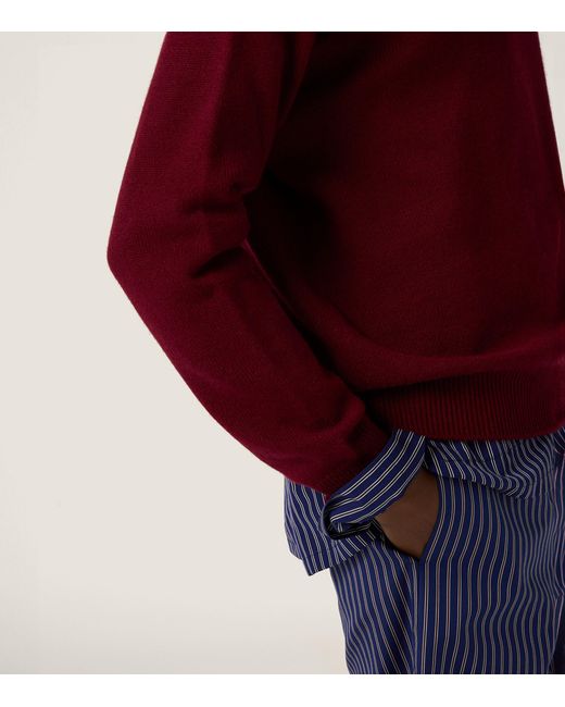 Miu Miu Red Cashmere Logo Polo Sweater