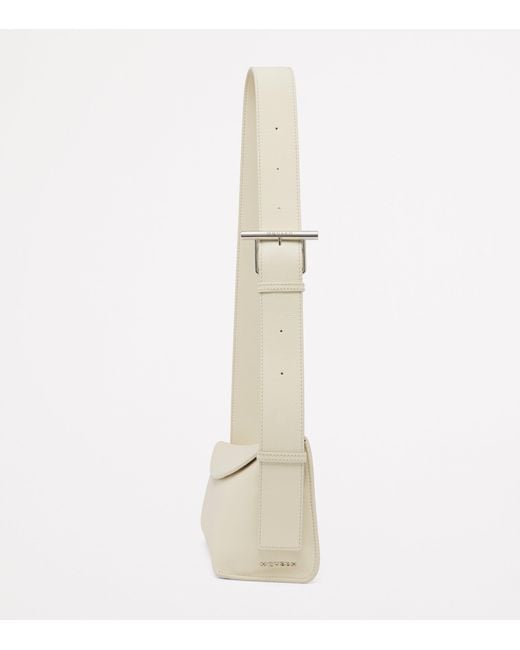 McQueen Natural Leather T-Bar Sling Cross-Body Bag