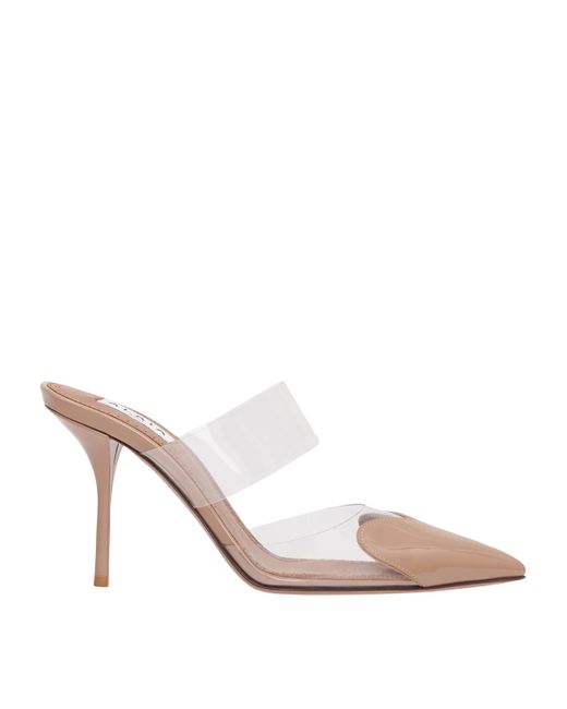Alaïa Pink Patent Leather Le Coeur Mules 90
