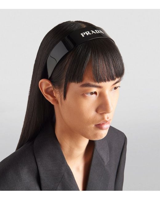 Prada Plexiglass Logo Headband in Black Lyst UK